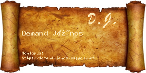Demand János névjegykártya